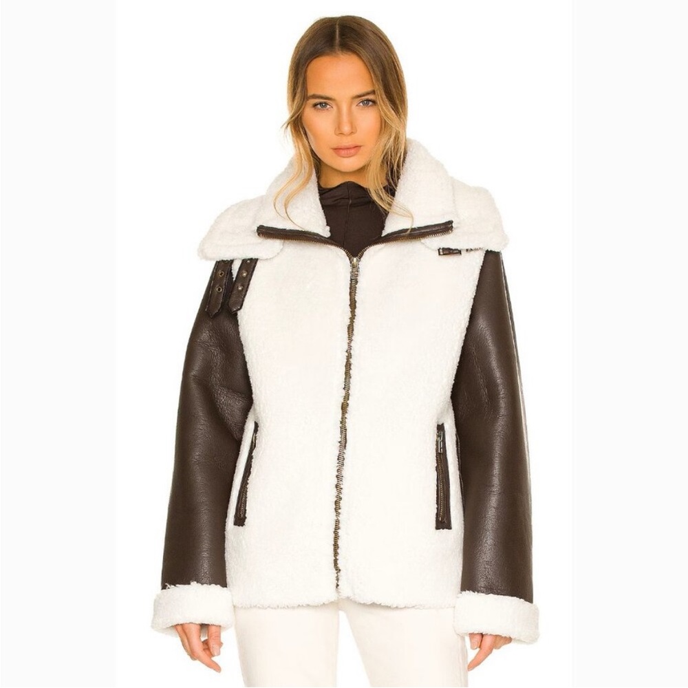 Unreal Fur Symbiosis Shearling Leather Jacket XS - Picture 2 of 13
